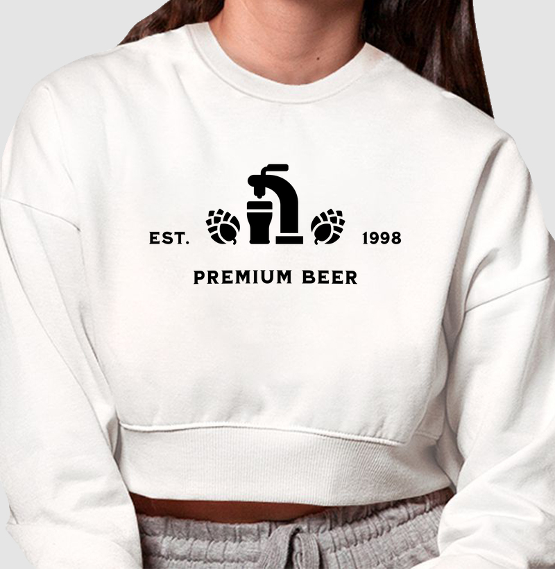 Premium Beer: Moletom Cropped - Qualidade e Estilo