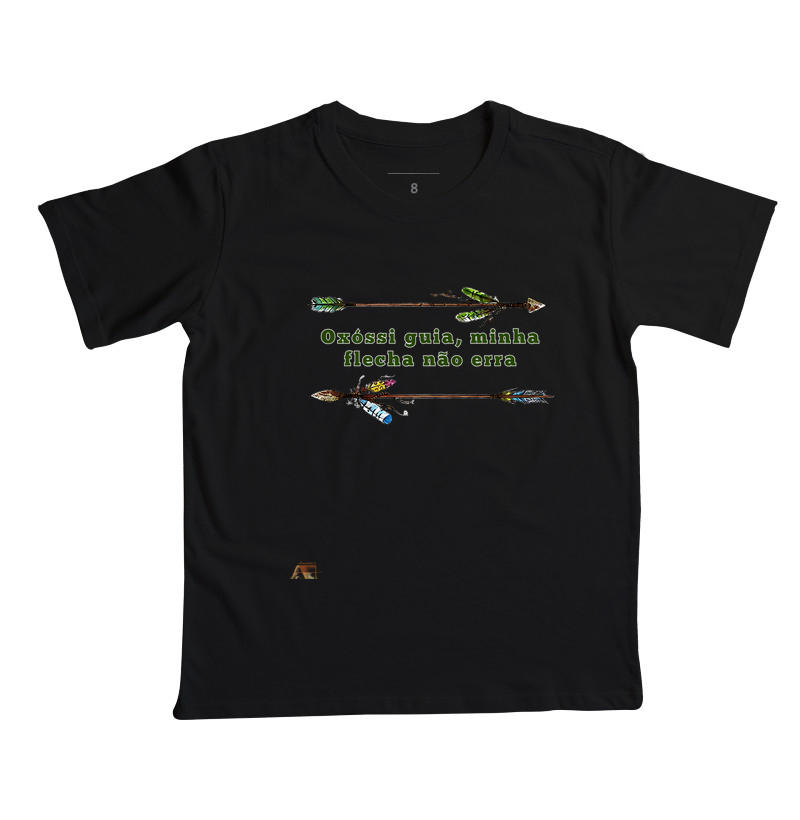 Camiseta Flecha de Fartura Oxóssi em Movimento 100% Algodão
