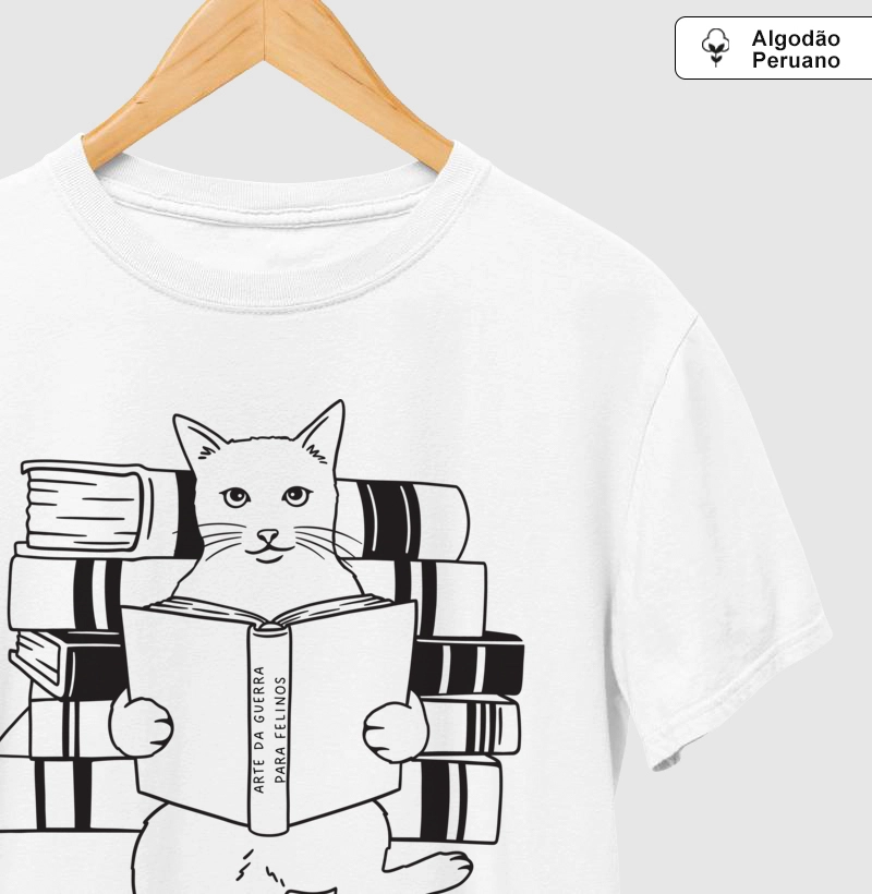 Gato Lendo - Arte da Guerra - Algodão Peruano