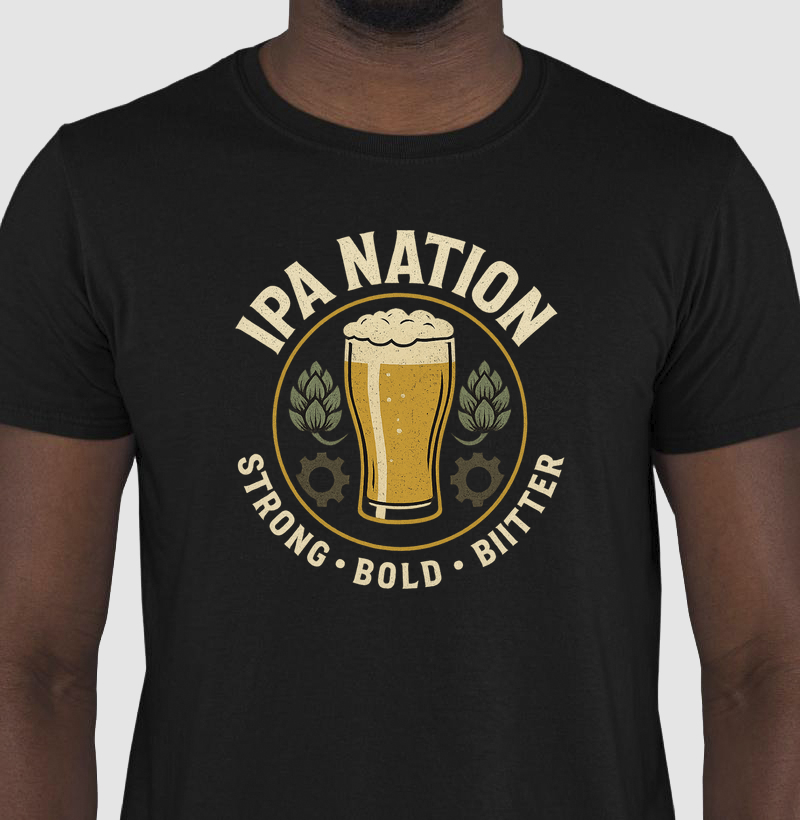 Camiseta IPA Nation Strong Bold Bitter Cerveja Artesanal Lúpulo