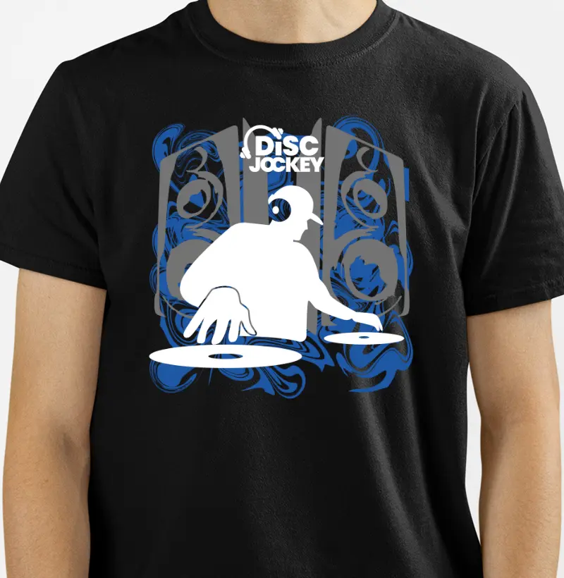 camiseta disc Jockey (escrita branca)