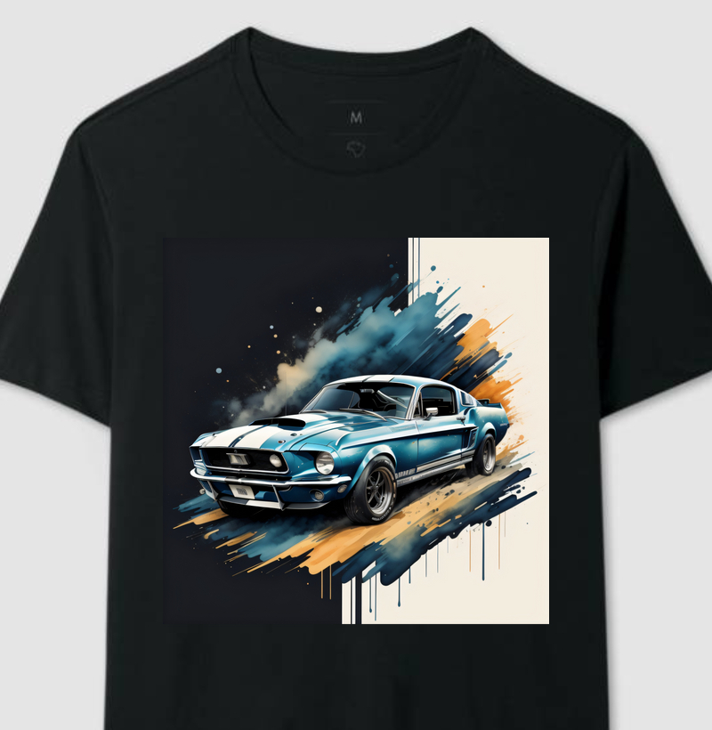 Camisa Ford Mustang Black With - Estilo e Potência em Algodão Premium