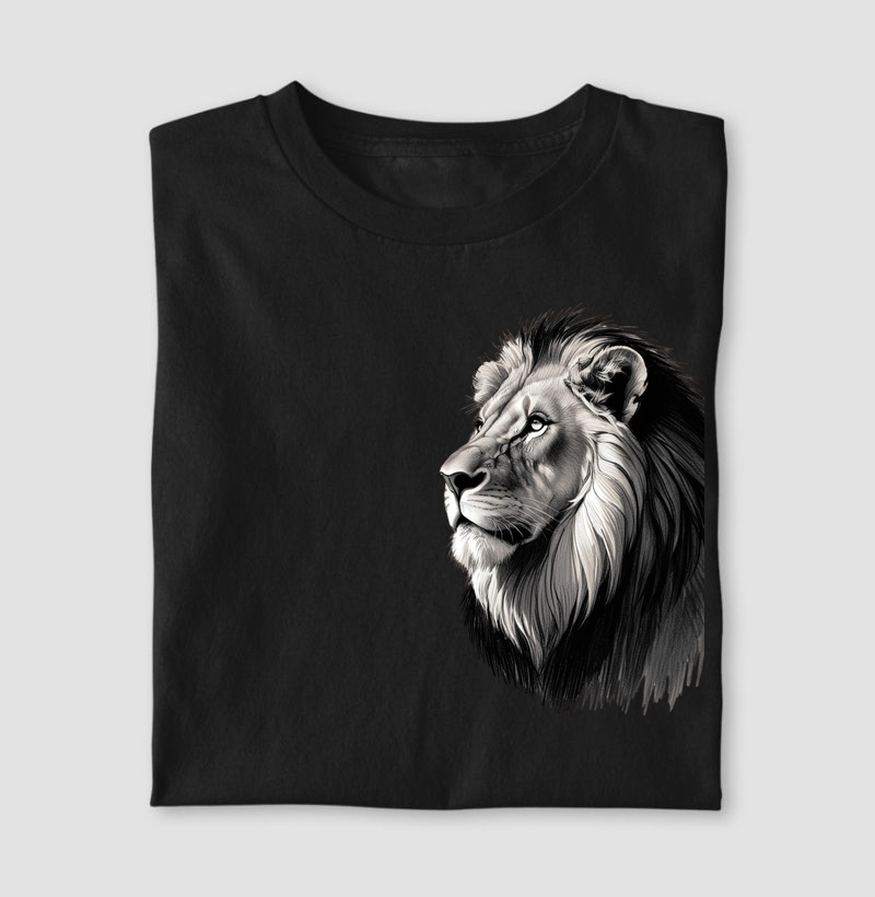 Camiseta Animalis Face com o Rei da Selva 100% Algodão