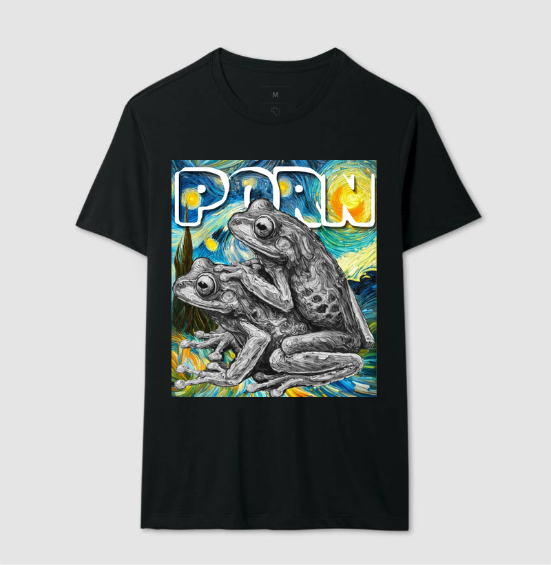 Camiseta Porn Parereca Van Gogh 4 - preto e branco | Fantástico Mundo da Biologia