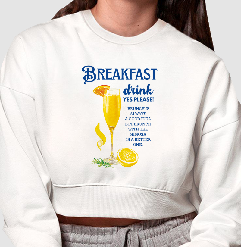 Moletom Cropped - Breakfast Drink