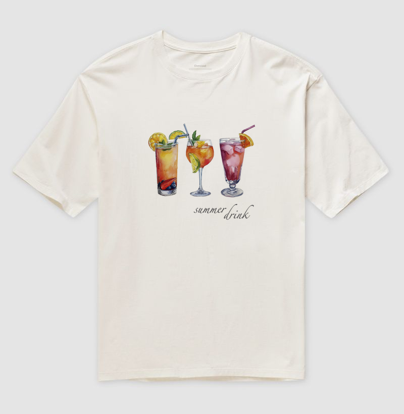 Camiseta Oversized Summer Drinks