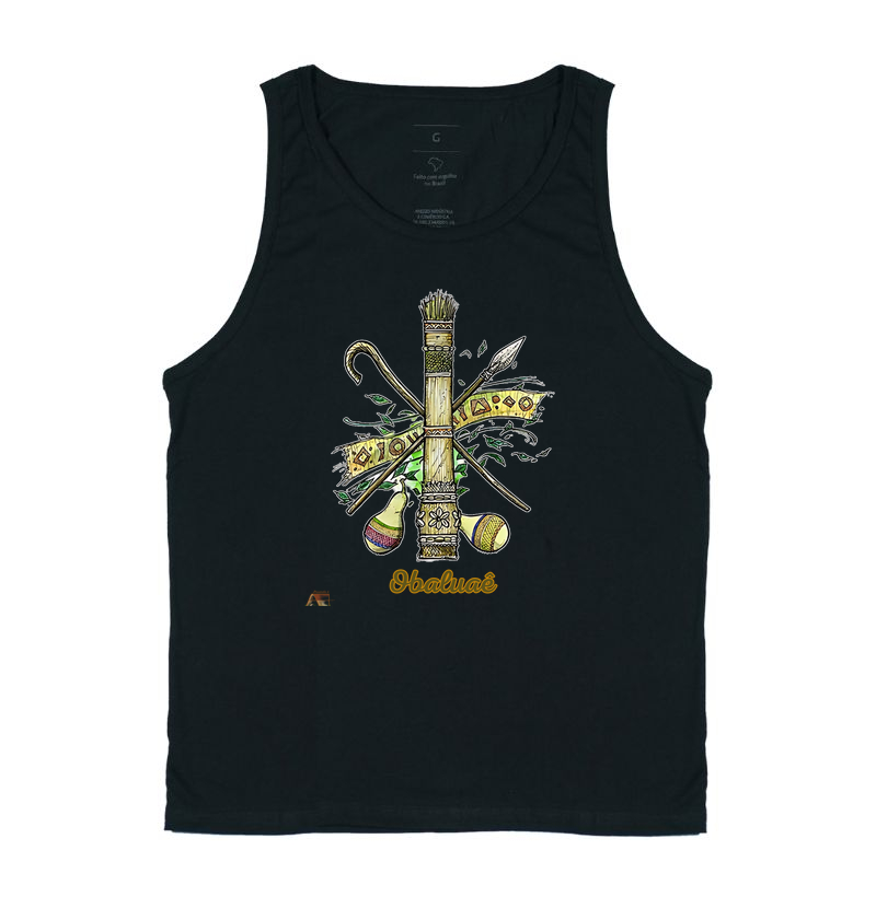 Camiseta Aruanda ê Armas de Obaluayê Cura e Poder em 100% Algodão
