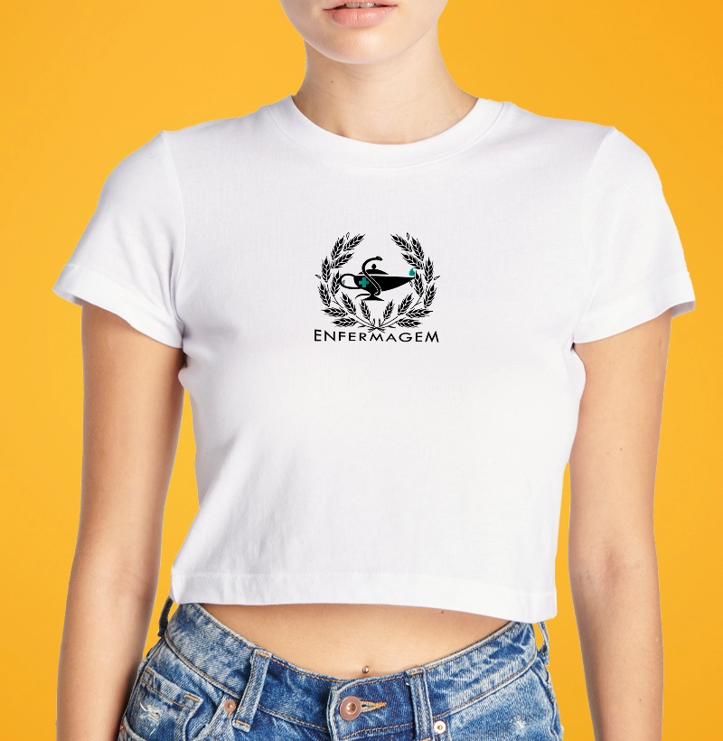 Camiseta Cropped Enfermagem símbolo laureado