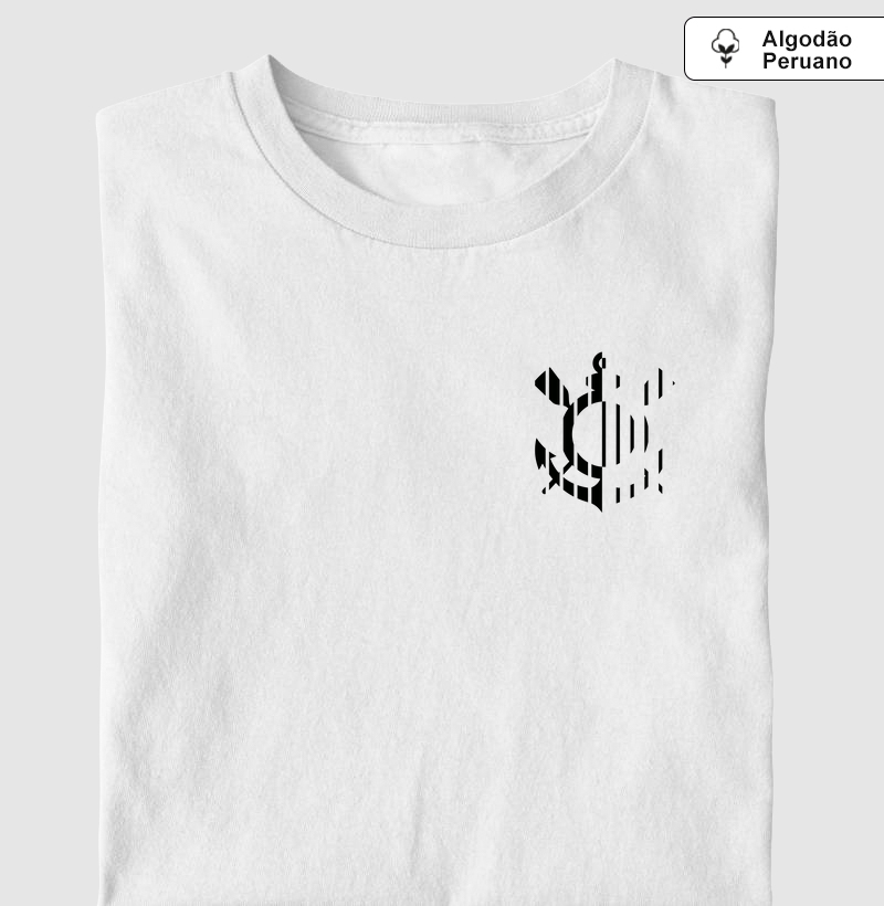 Camiseta Algodão Peruano - Timão Line Art - Bolso