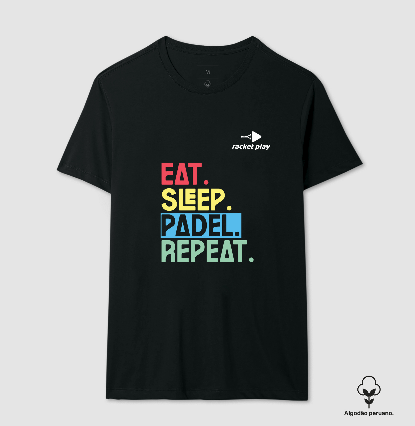 Camiseta Algodão Peruano Padel - Comer Dormir Padel Repetir