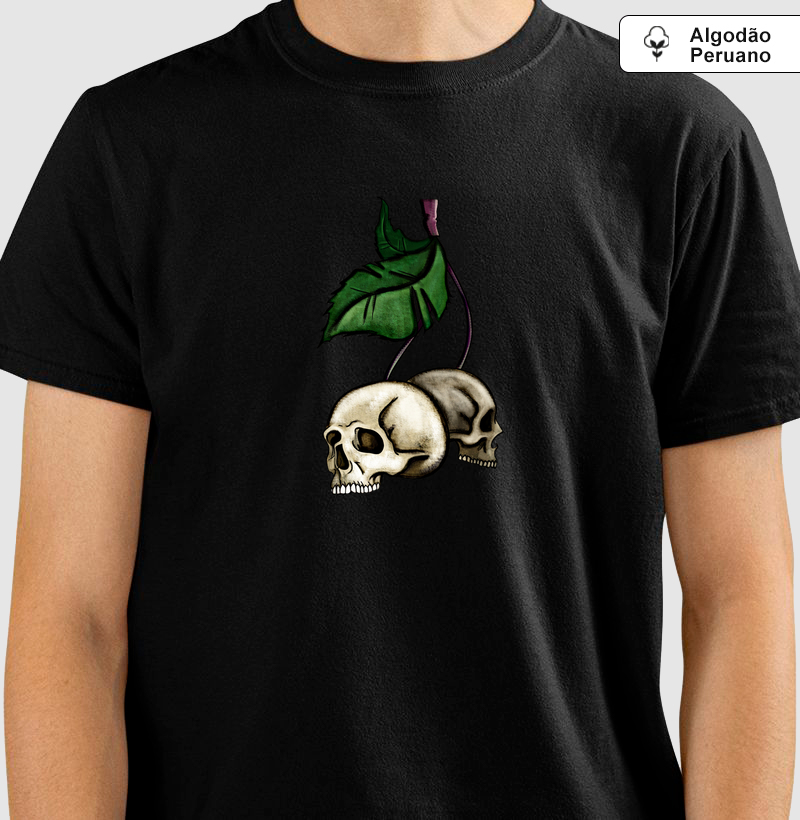 Camisa Algodão Peruano Caveira de Cerejeira