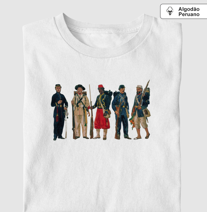 Camiseta Voluntários da Pátria - Uniformes de Campanha (Guerra do Paraguai, 1865–1870)