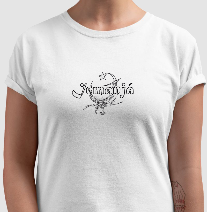 Camiseta Yemanjá Divina Fé e Beleza 100% Algodão
