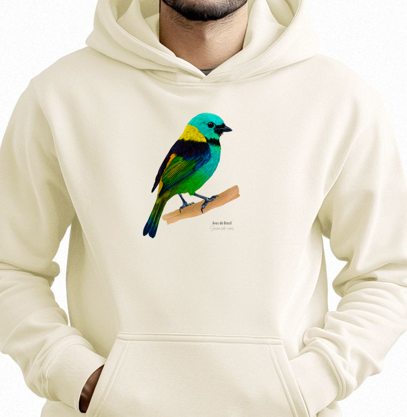 Aves do Brasil II - Saíra-sete-cores - Moletom Hoodie
