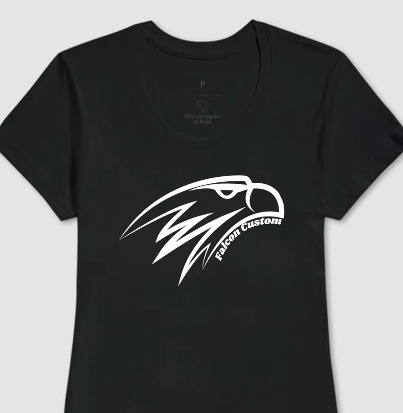 Camiseta Feminina Falcon Custom plus Central Cor Branca