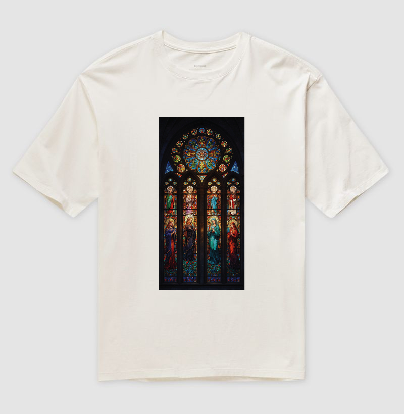 VITRAL DE CATEDRAL - ROSÁCEA E SANTOS