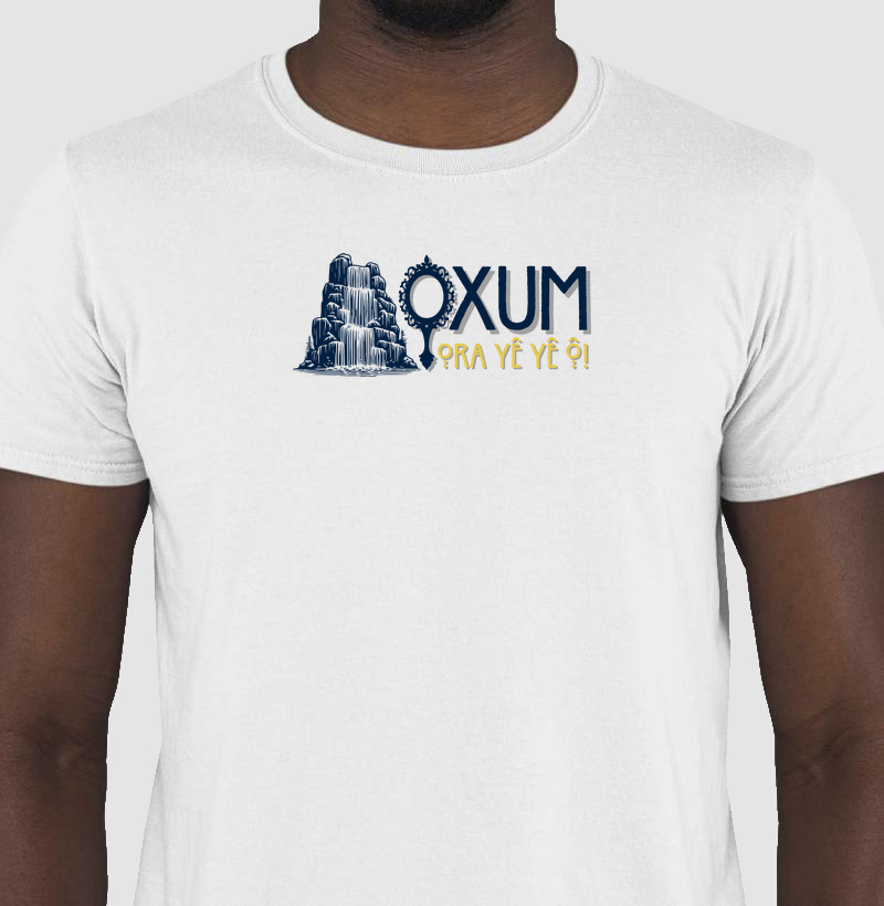 Camiseta Oxum Cachoeira Sombreada Branca Masc.