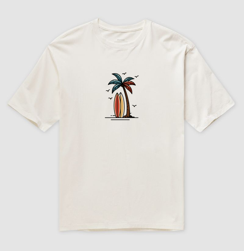Camiseta Oversized Dia de Praia & Prancha — Praia & Orla | Posto80