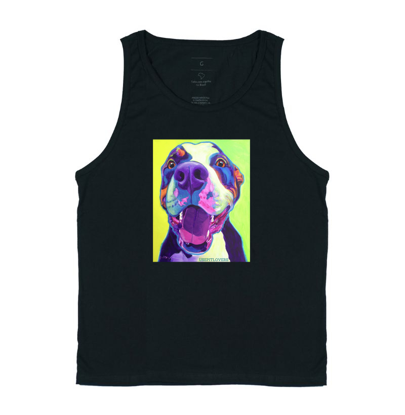 Arte Pit bull fundo verde e amarelo