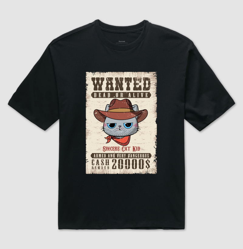 Camiseta Wanted Cat Kid