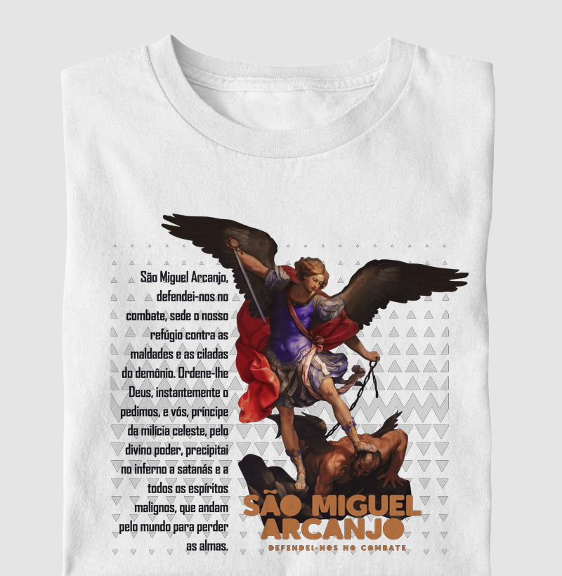 Camiseta São Miguel Arcanjo com Oração