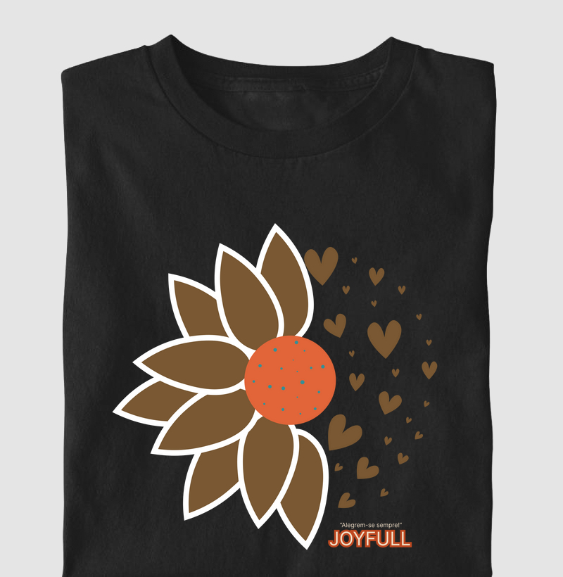 Camiseta Girassois Alegrem-se Clássica Marrom