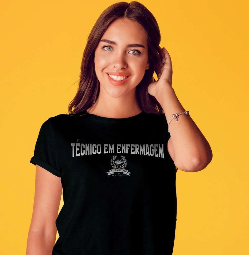 Camiseta Técnico em Enfermagem Premium Conquista - feminina