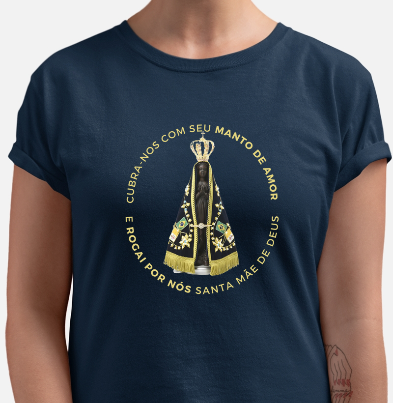 Camiseta Cubra-nos Com Seu Santo