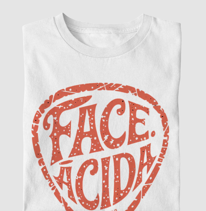 Camiseta "Face Ácida" - Vibe Rock Psicodélico