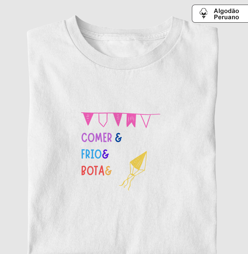 Camiseta festa junina | Comer & frio & bota | Personalizado