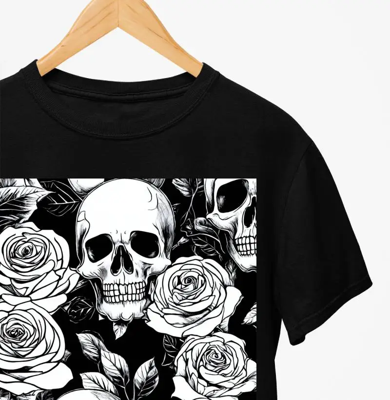 Camiseta Reserva Ink - Crânios e Rosas