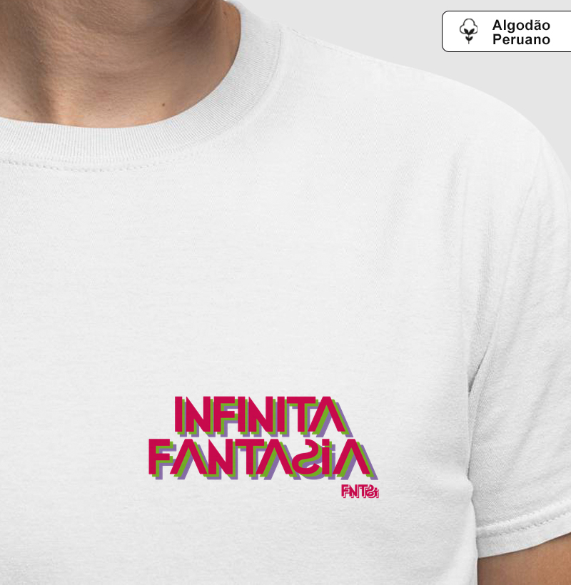 T-SHIRT "INFINITA FANTASIA" / LETTERING MINI (ALGODÃO PERUANO)