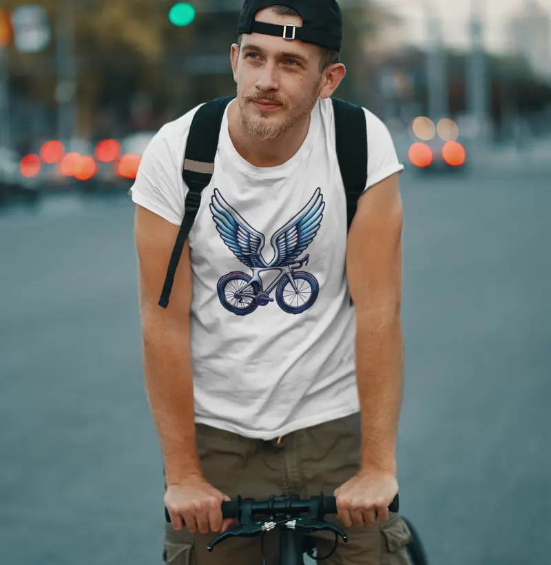 Asas da Liberdade | Design Aerodinâmico de Bicicleta | Camiseta de ciclismo
