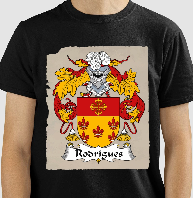 Camiseta Brasão Família Rodrigues Símbolo Heráldico