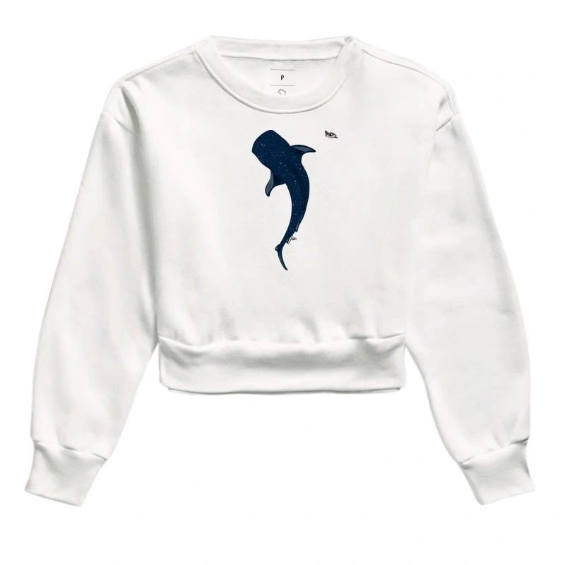 Moletom Cropped Tubarão Baleia