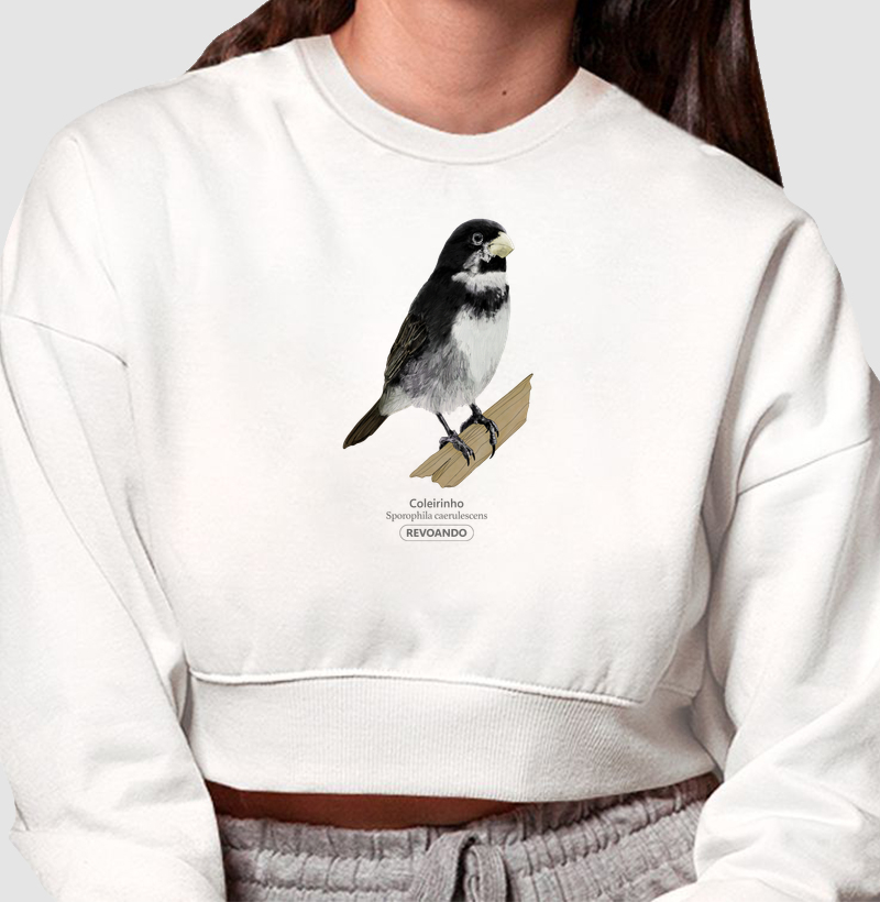 Aves do Brasil - Coleirinho - Moletom Cropped