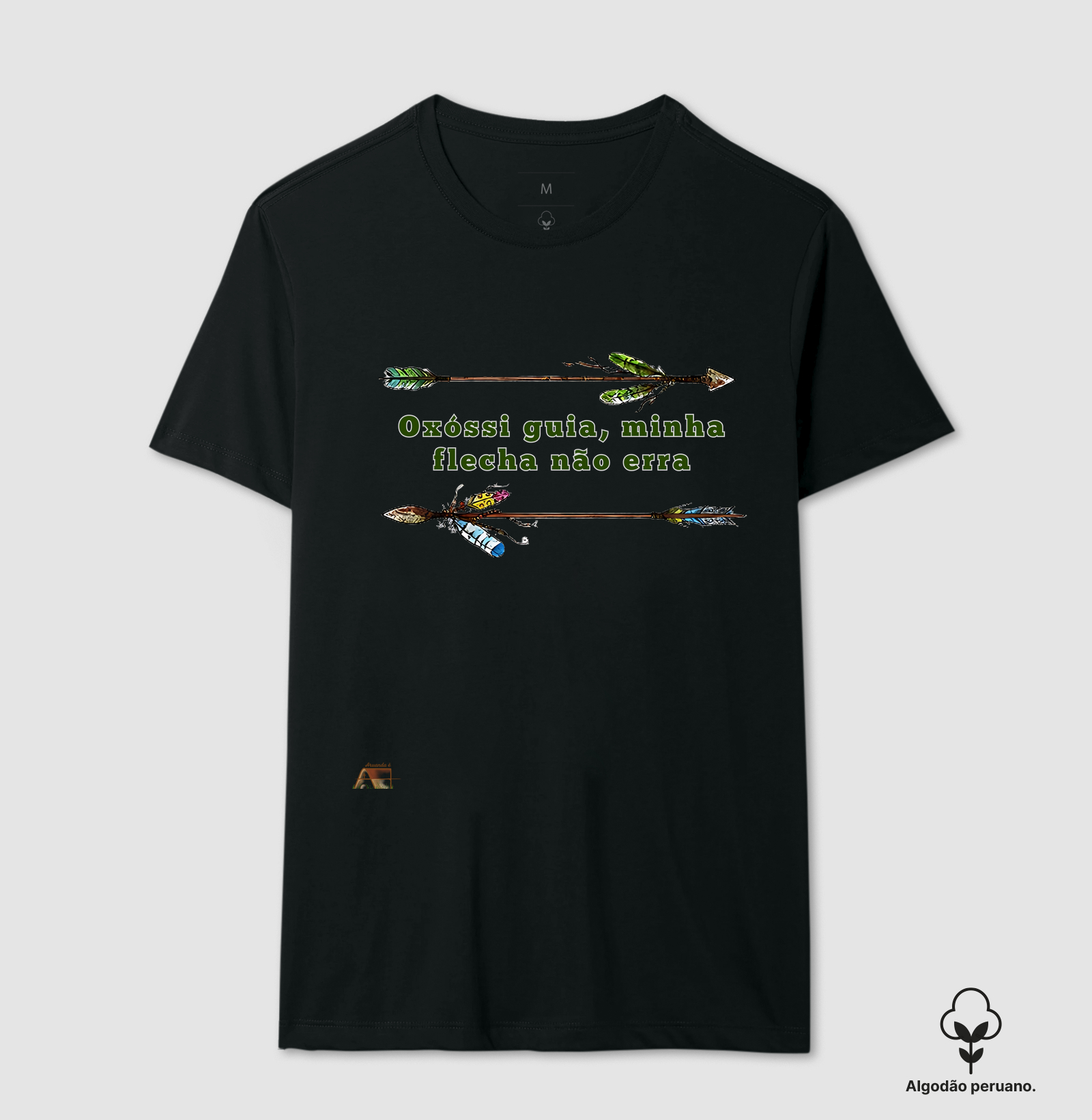 Camiseta Flecha de Fartura Oxóssi em Movimento 100% Algodão