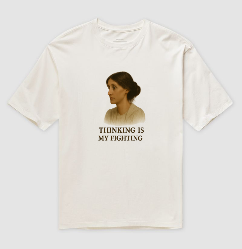 Camiseta Oversized - Virginia Wolf - Thinking
