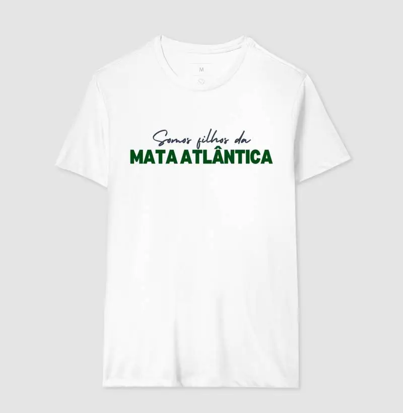 CAMISETA "SOMOS FILHOS DA MATA ATLÂNTICA" - Coleção Biomas Brasileiros