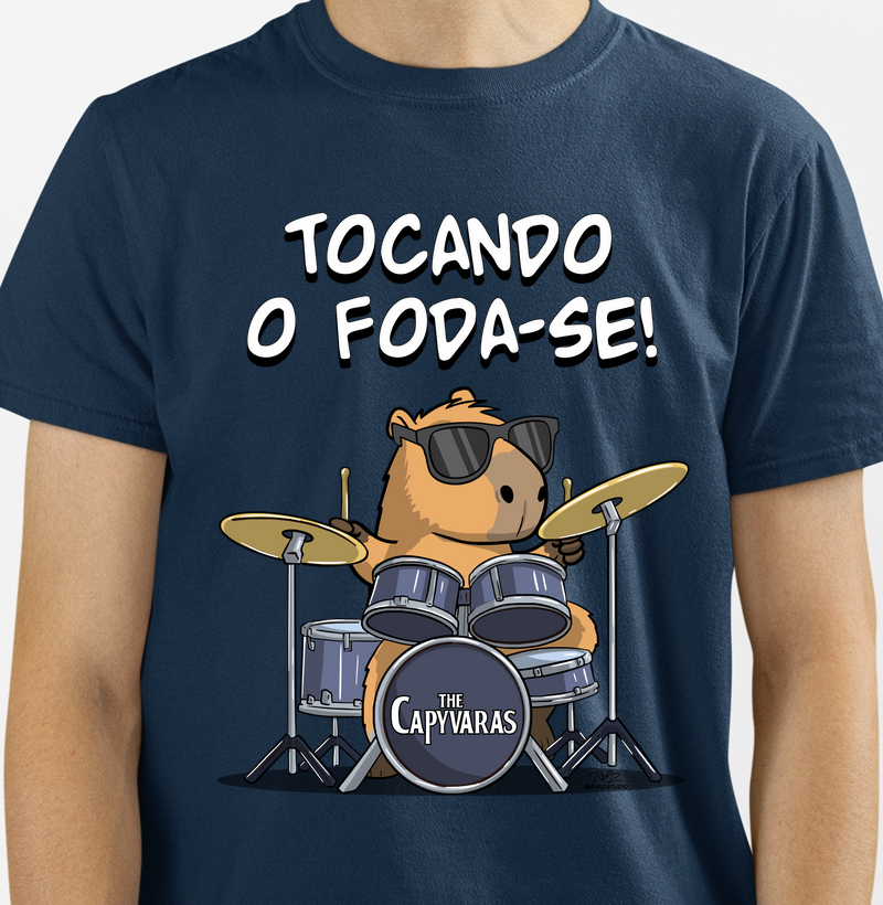 Camiseta Capivara Tocando o Foda-se