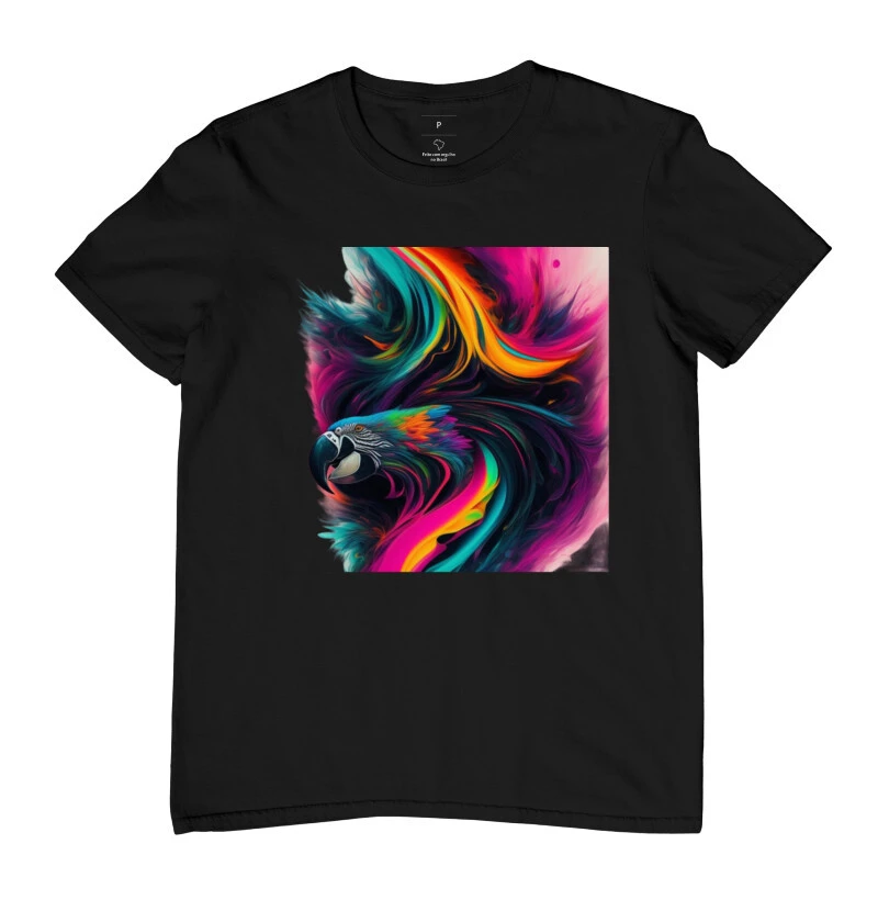  Camiseta arara estilizada neon color's 