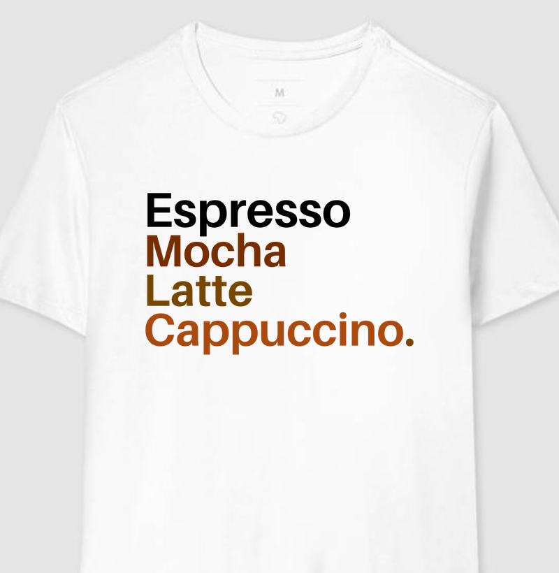 Espresso, Mocha, Latte e Cappuccino