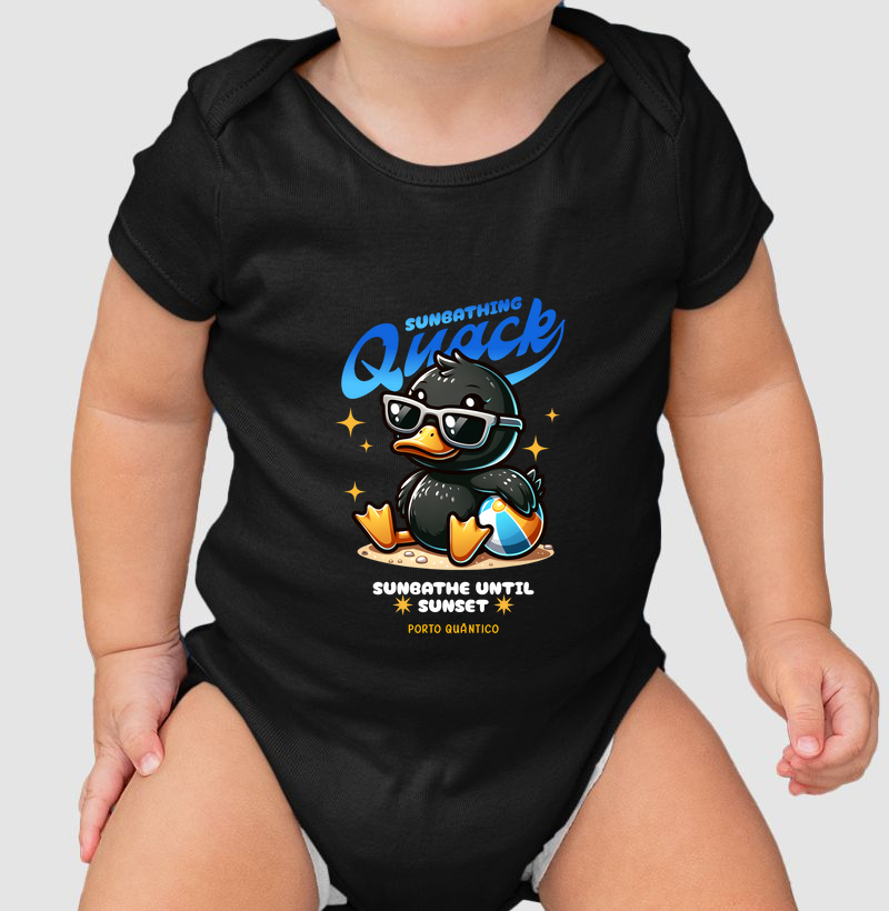 Body Infantil Unissex 100% Algodão - Sunbathing Quack