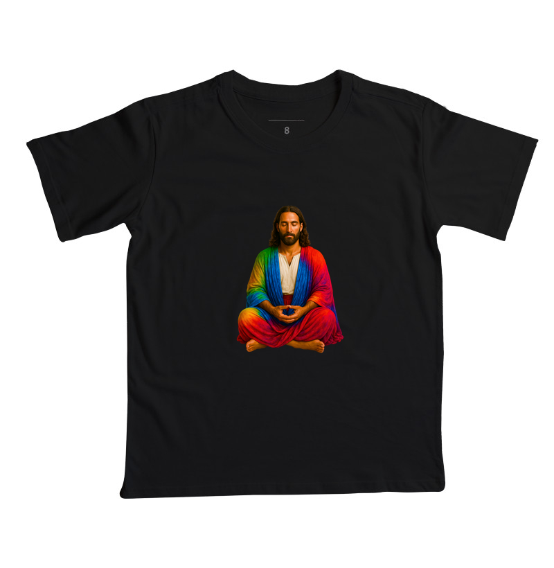 Cristo Cósmico Meditante  | Yeshua em Paz com Manto Arco-Íris