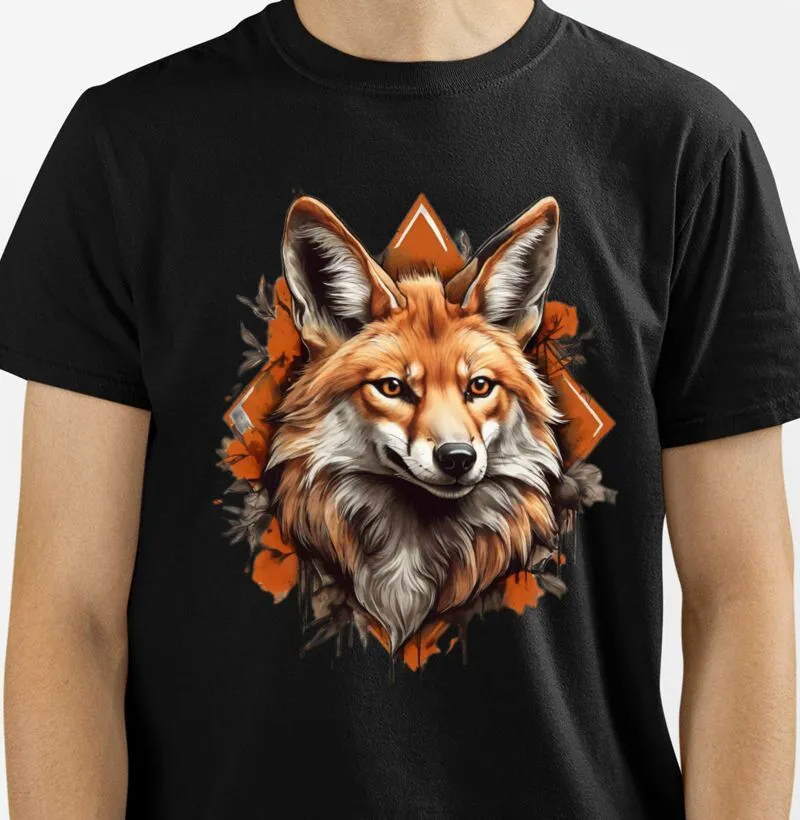 Camiseta Lobo Guará fundo laranja 