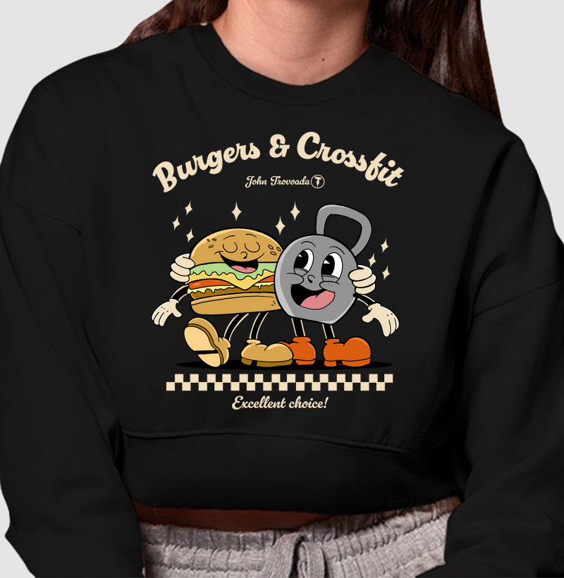 Cropped Moletom Burguers & Crossfit