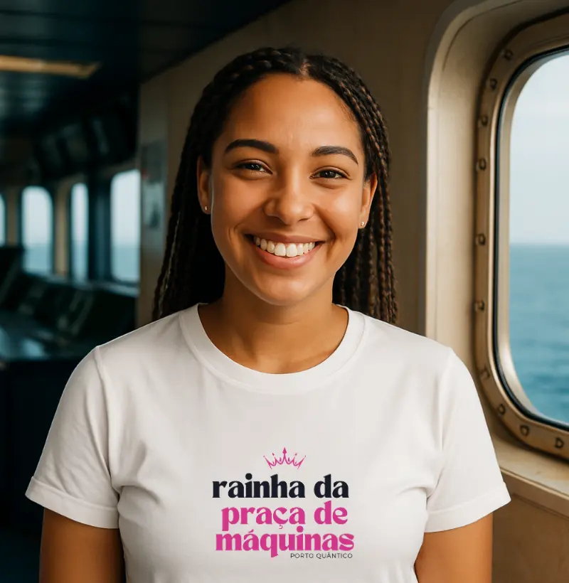 Camiseta Feminina 100% Algodão – Rainha da Praça de Máquinas 