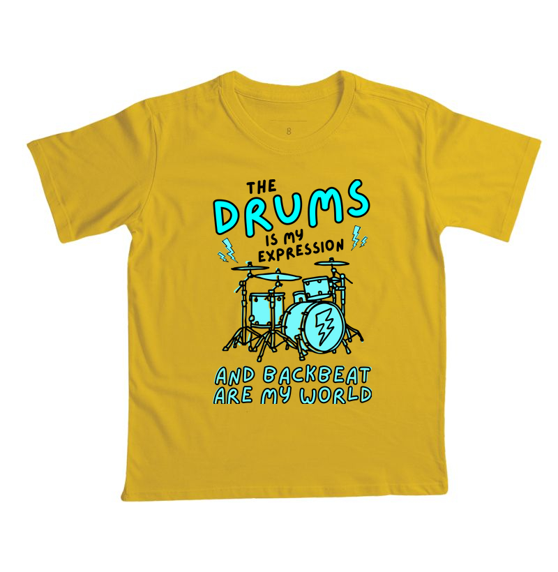 Camiseta Kids The Drum Is My Expression - Branca