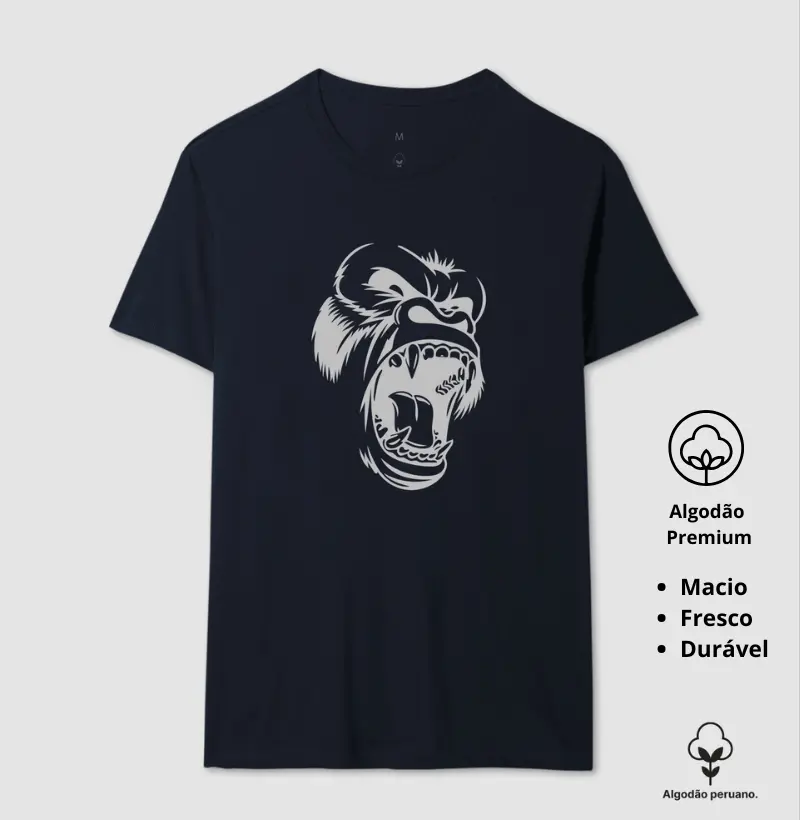 Camiseta Animalis Gorila 100% Algodão Peruano 