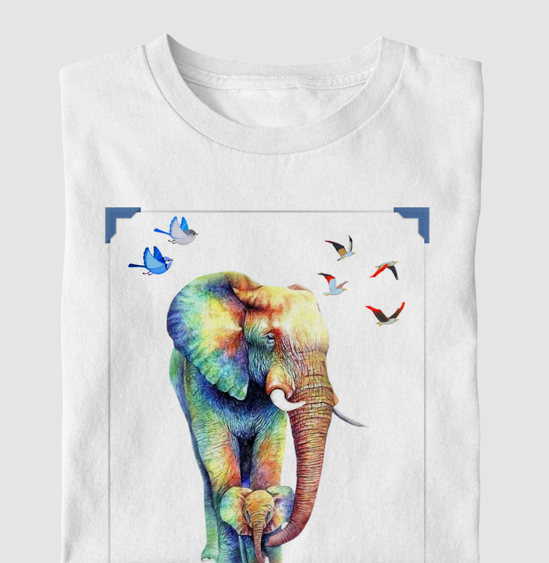 Elefante protegendo filhote